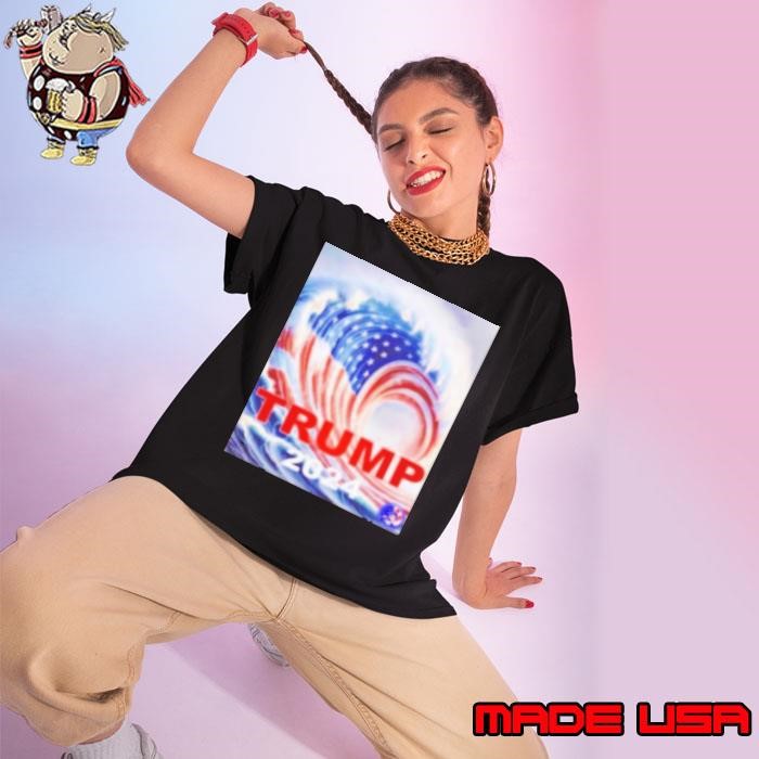 USA Flag Wave Trump 2024 Coming Ladies tee