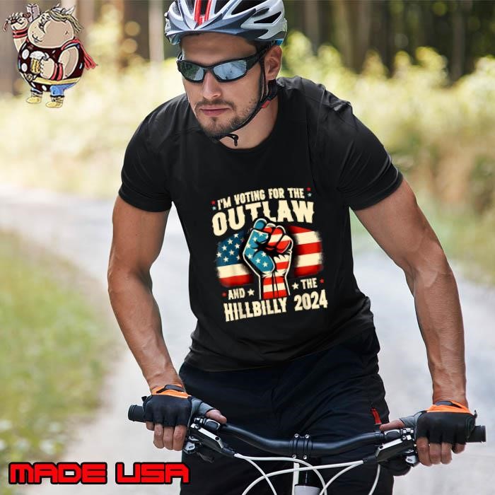 Us Flag I'M Voting For The Outlaw And The Hillbilly 2024 Strong hand Unisex