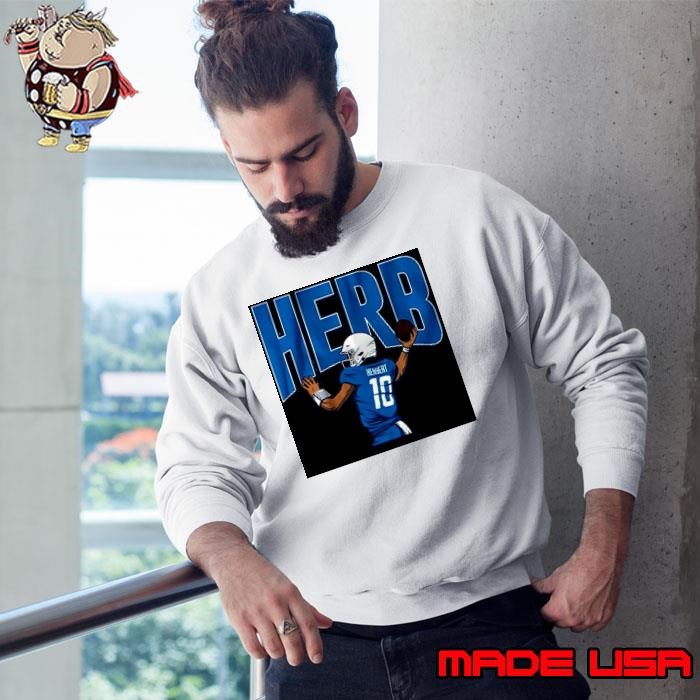 Vintage Blue Art Justin Herbert Los Angeles Chargers Sweatshirt