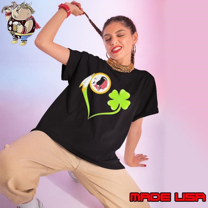 Washington Redskins shamrock heart St Patrick’s day Ladies tee