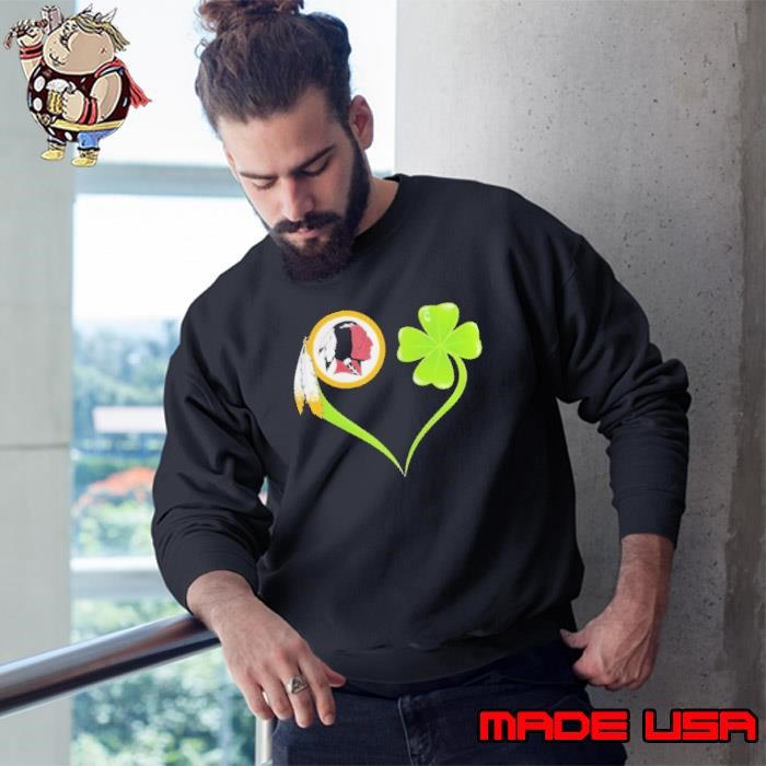 Washington Redskins shamrock heart St Patrick’s day Sweatshirt