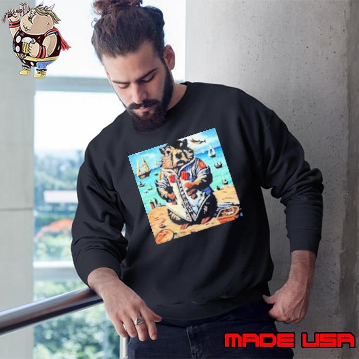 Watercolor Groundhog Fisherman Sweatshirt