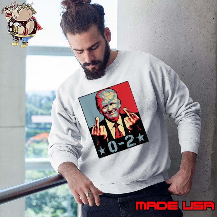 0 2 Stars Joe Biden Middle Finger Retro Vote Trump 2024 Sweatshirt