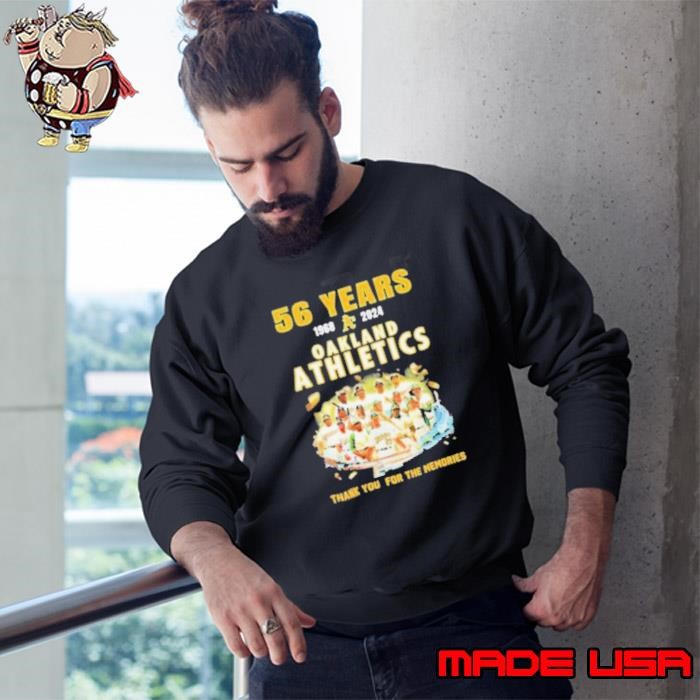 56 Years 1968 2024 Oakland Athletics Thank You For The Memories Sweatshirt