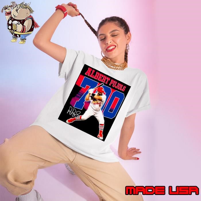 Albert Pujols 700 Career Home signature Ladies tee