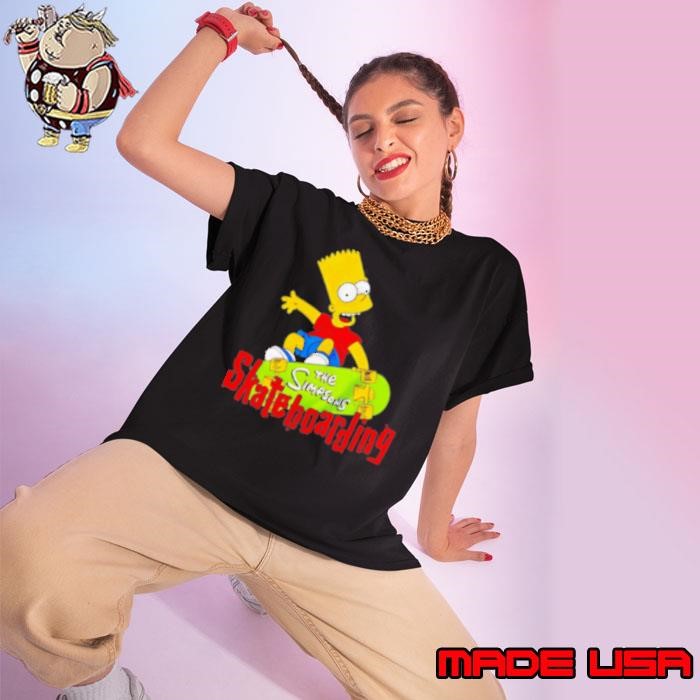 Bart Simpson The Simpsons Skateboarding cartoon Ladies tee