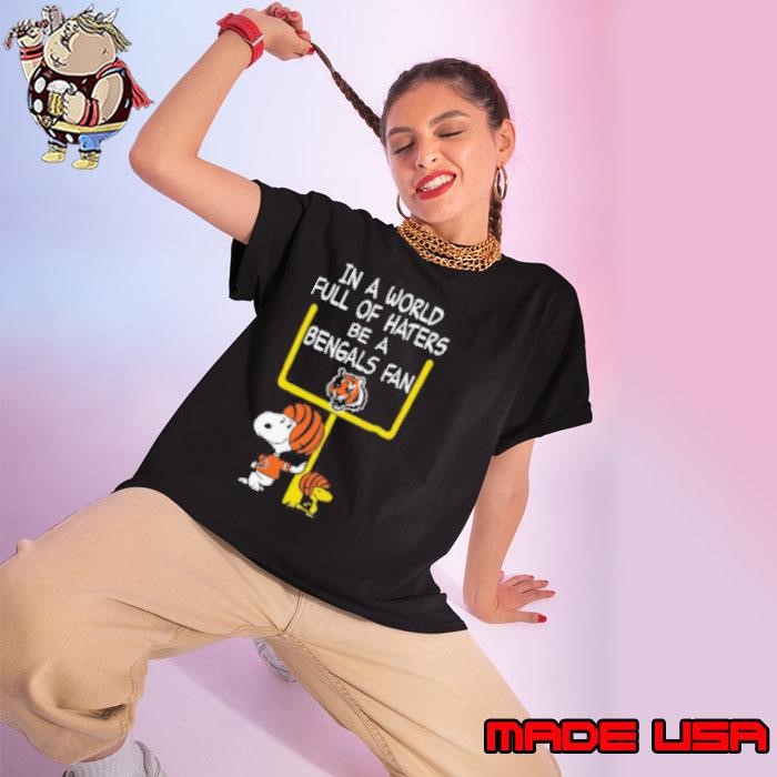 Be A Bengals Fan Cincinnati Bengals x Snoopy Mashup Shirts Ladies tee