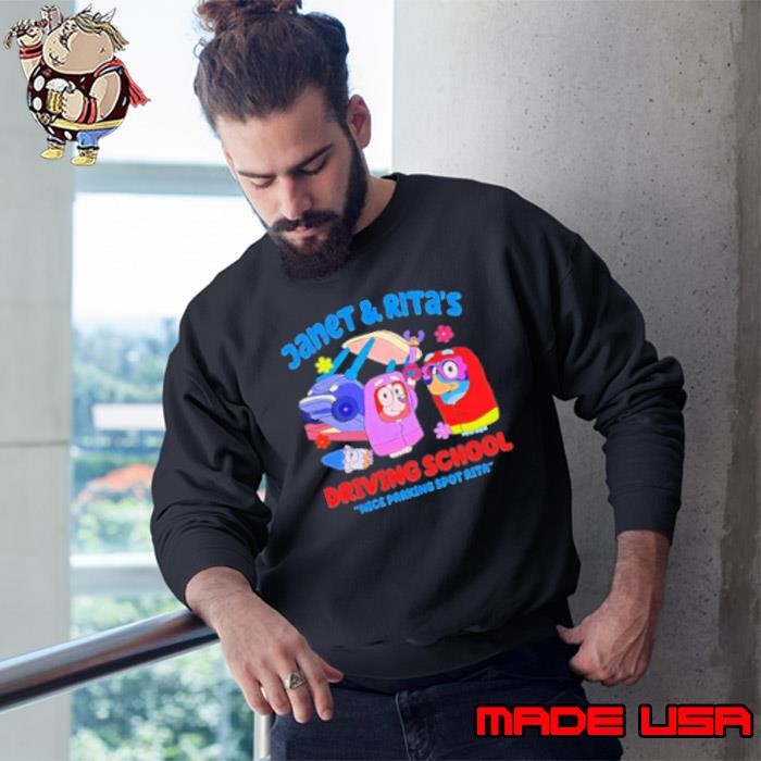 Bluey Janet And Rita'S Driving School Nice Parking Spot Rita Sweatshirt