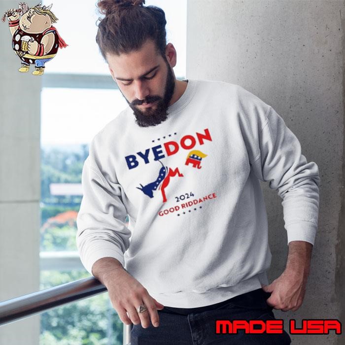 Byedon 2024 Good Riddance Donkey Elephant Political Sweatshirt