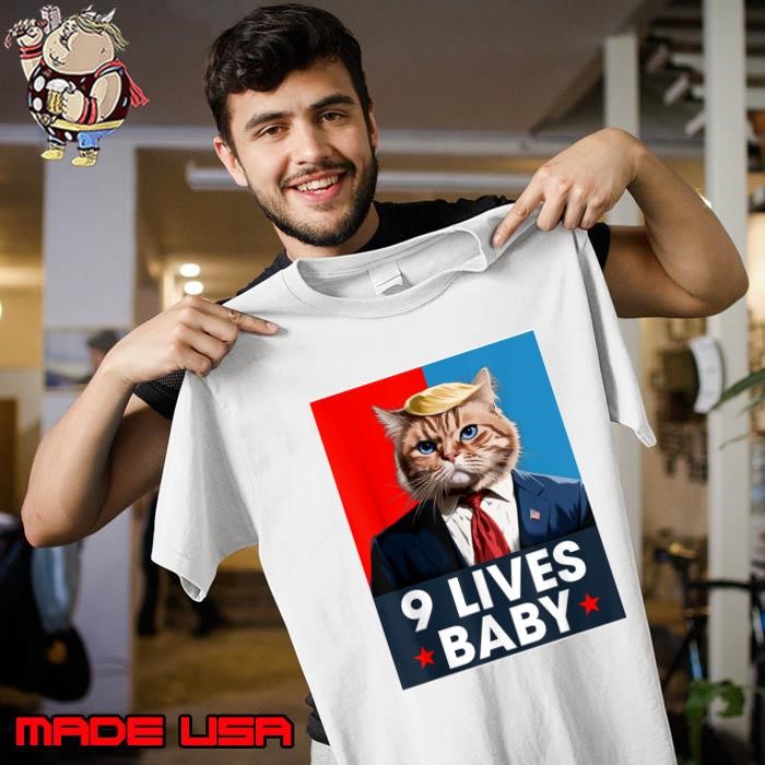 Cat Trump 9 Lives Baby Stars Hair Trump Retro Election 2024 Unisex