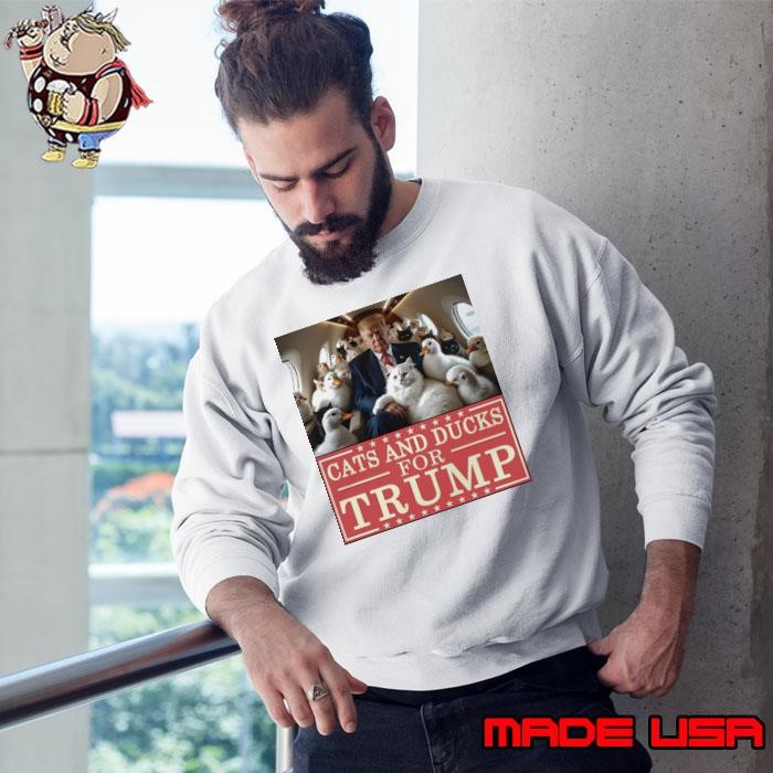 Cats and Ducks for Trump 2024 Stars Kittens and Ducks for Trump Sweatshirt