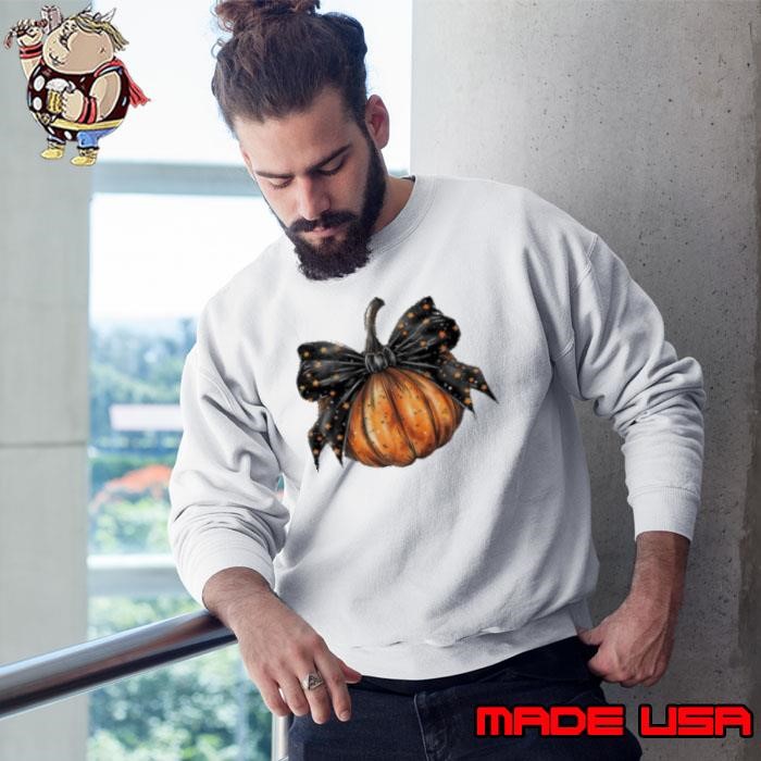 Coquette Stars Bow Pumpkin Teacher Sweatshirt