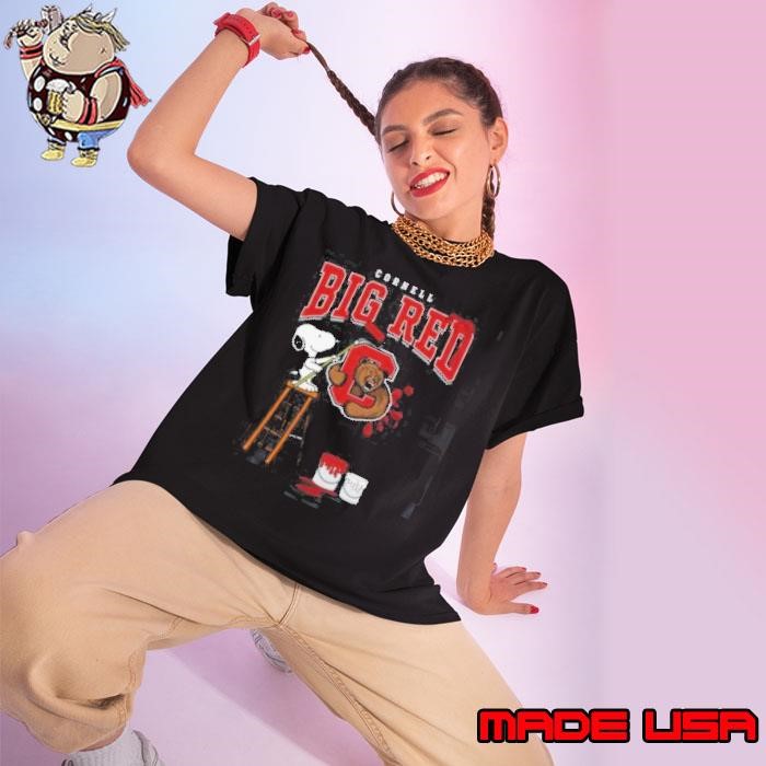 Cornell Big Red Snoopy Painting Ladies tee