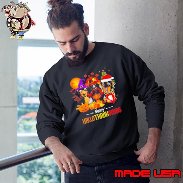 Dachshund Happy Hallothanksmas Sweatshirt