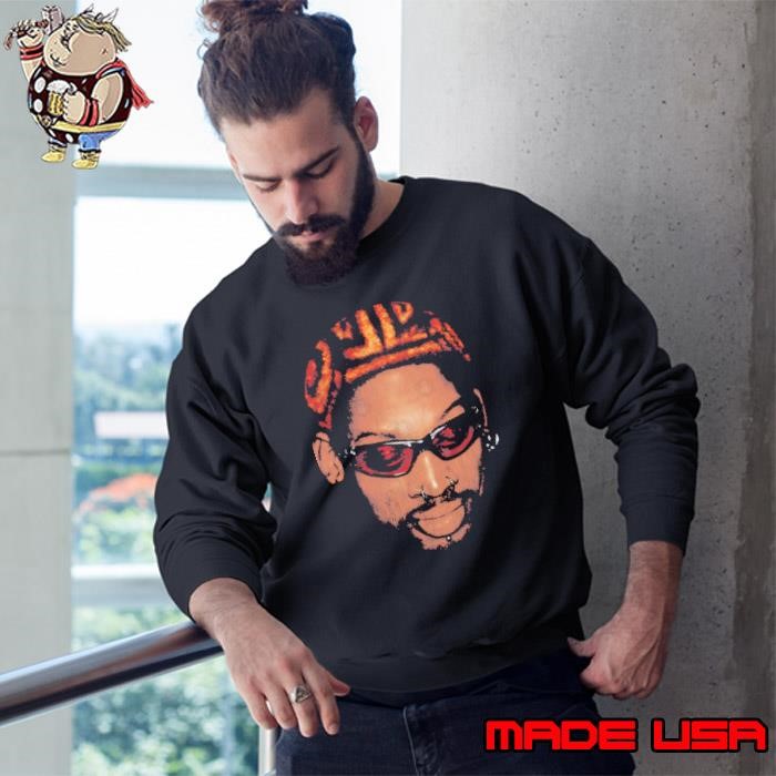 Dennis Rodman American former professional basketball Big Head Orange Sweatshirt