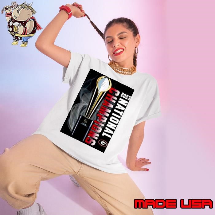 Georgia Bulldogs College Football Playoff 2023 National Champions Trophy Ladies tee