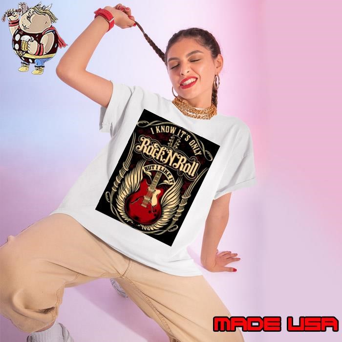 Guitar Red Logo Rock N Roll Ladies tee