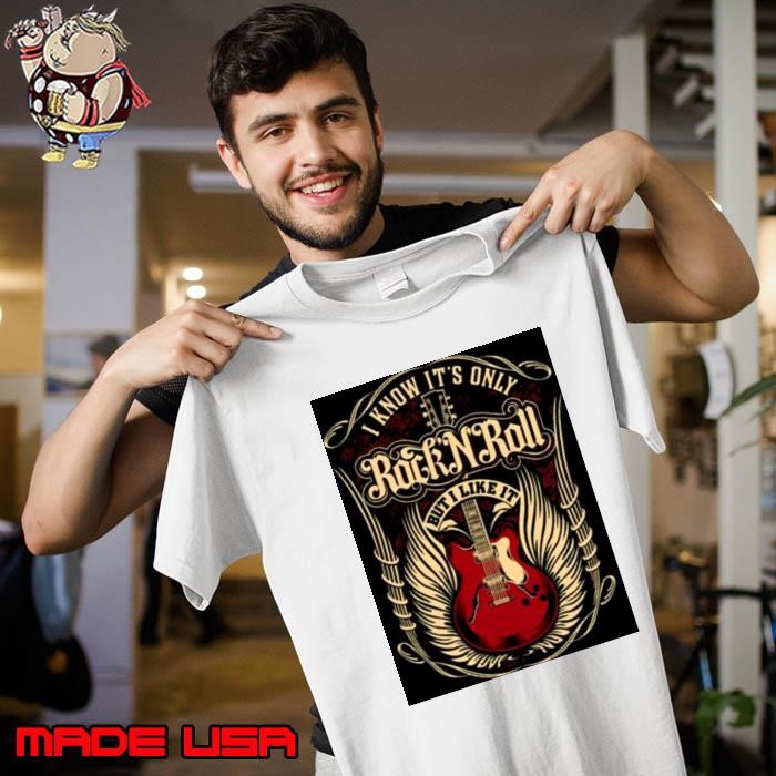 Guitar Red Logo Rock N Roll Unisex