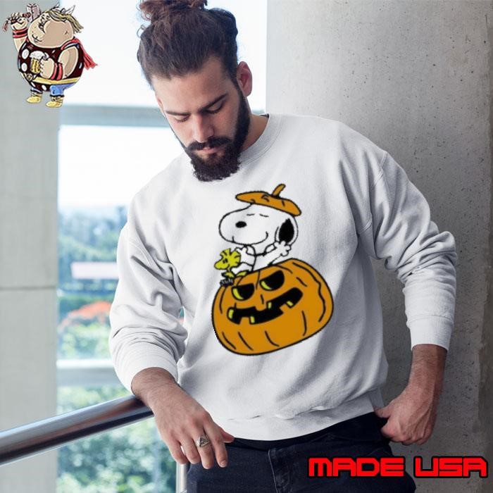 Halloween Pumpkin Snoopy And Woodstock Cartoon Sweatshirt