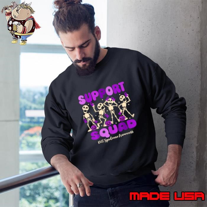 Halloween Rett Syndrome Skeleton Support Squad Sweatshirt
