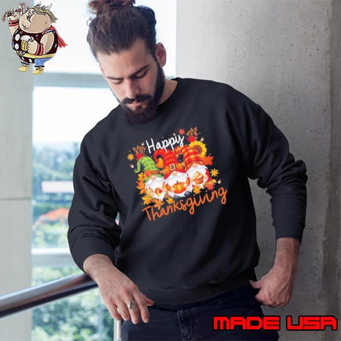 Happy Thanksgiving Gnomes Pumpkin Autumn Sweatshirt