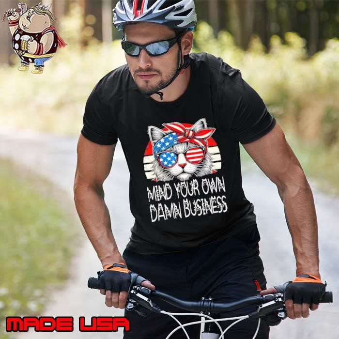 Harris Waltz Cat Lady Mind Your Own Damn Business Usa Flag Unisex
