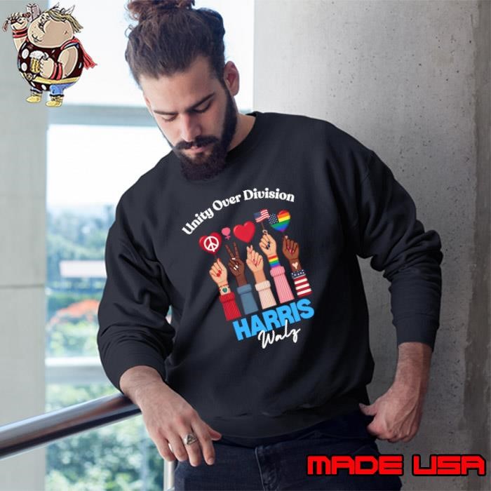 Harris Walz Waltz 2024 Unity Over Division Heats Lgbt Sweatshirt