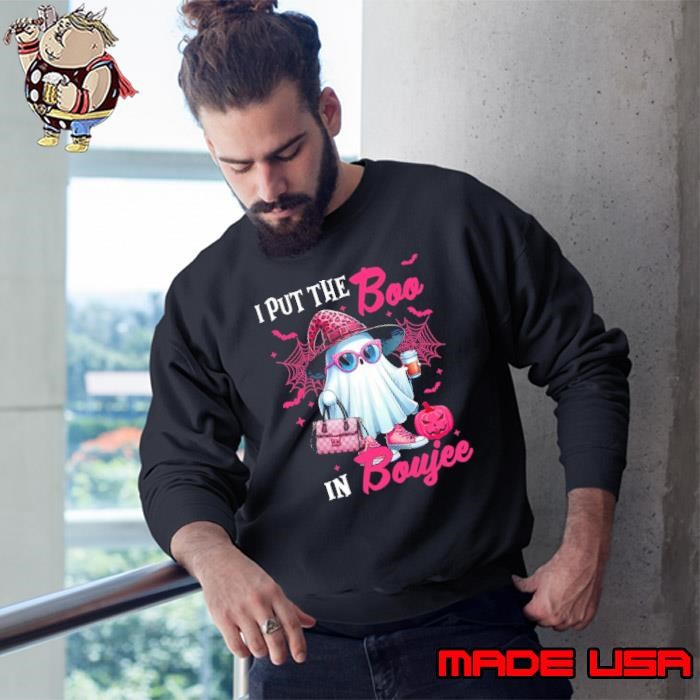 I Put The Boo in Boujee, Ghost Pink Halloween Pumpkin Sweatshirt