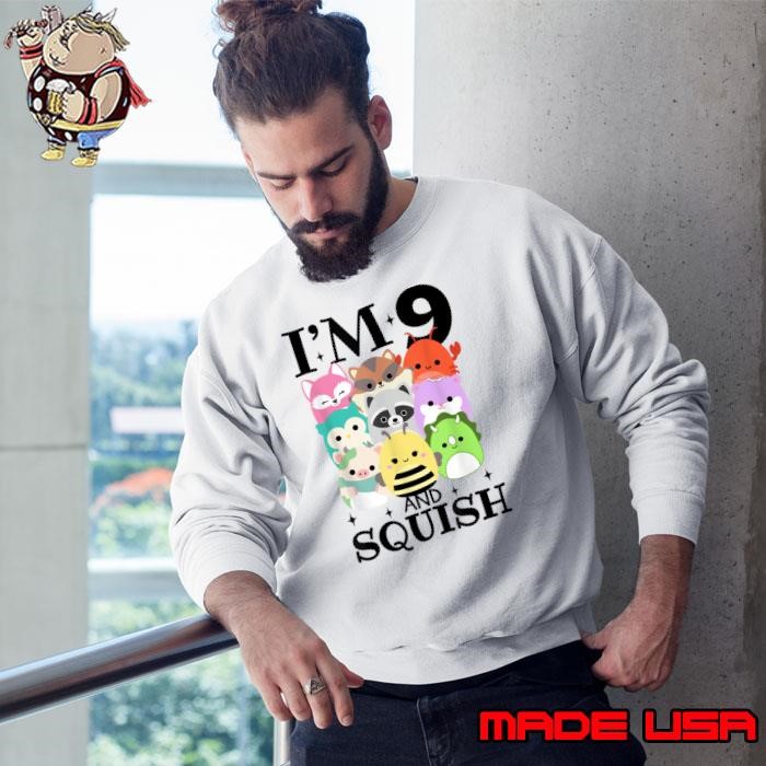 I'm 9 and Squish 9th Birthday Squad Great Animal Sweatshirt