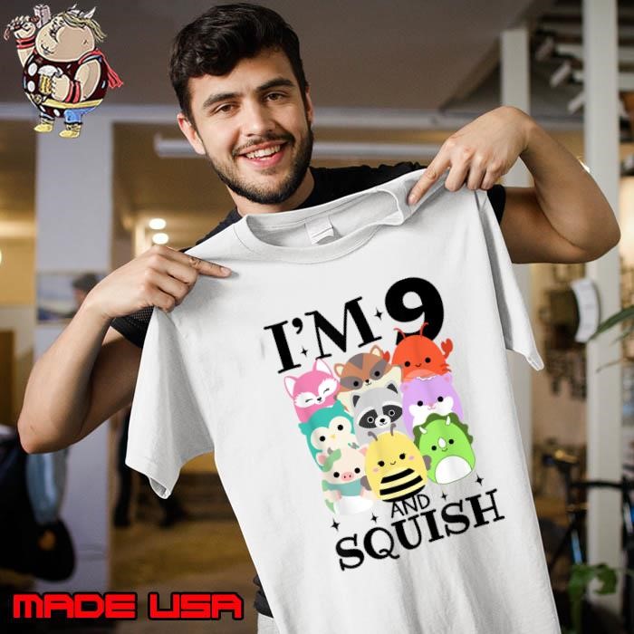I'm 9 and Squish 9th Birthday Squad Great Animal Unisex