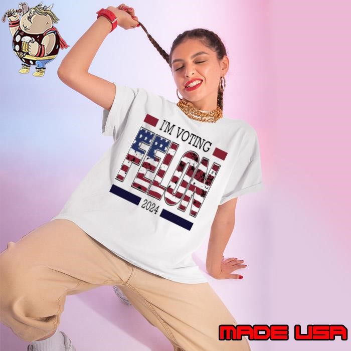 I'm voting felon 2024 american flag Ladies tee