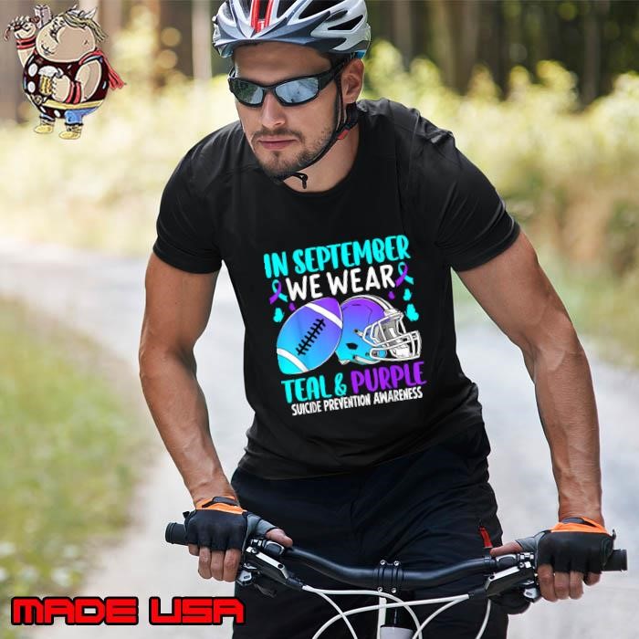In September We Wear Teal Purple Ribbon Tackle Football Unisex