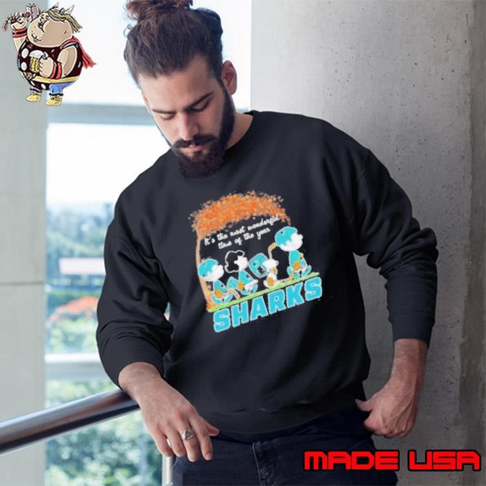 It’s The Most Wonderful Time Of The Year Peanuts Characters X San Jose Sharks Sweatshirt