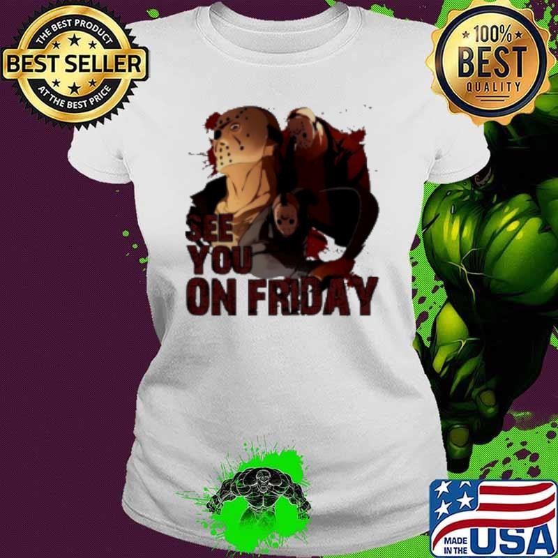 Jason See You On Friday Jason Halloween Horror Cartoon Ladies tee