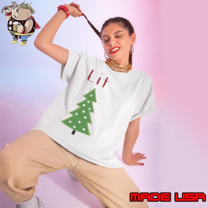Lit Christmas Tree Teacher Ladies tee