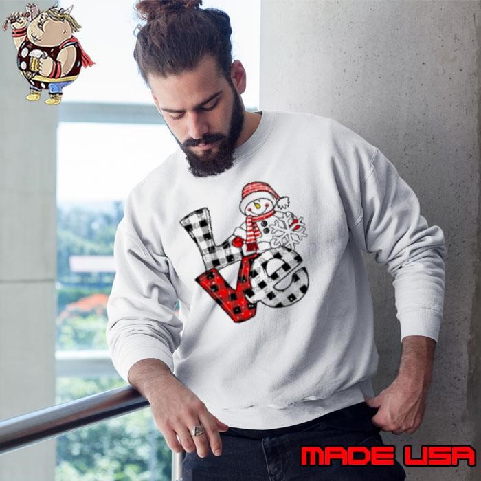 Love Cute Snowman Teacher Sweatshirt