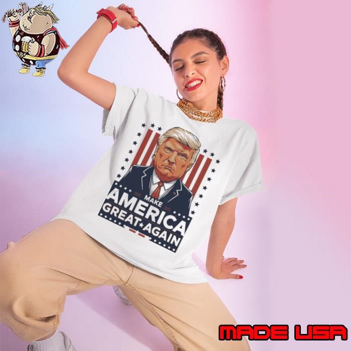 Make America great again trump 2024 usa flag Ladies tee