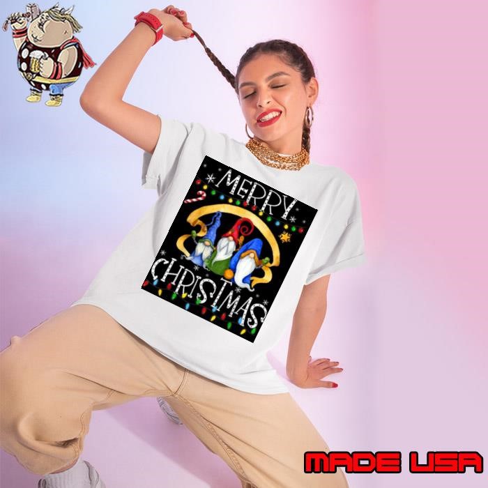 Merry Christmas Gnome Shirt Funny Family Xmas Kids Adults Ladies tee