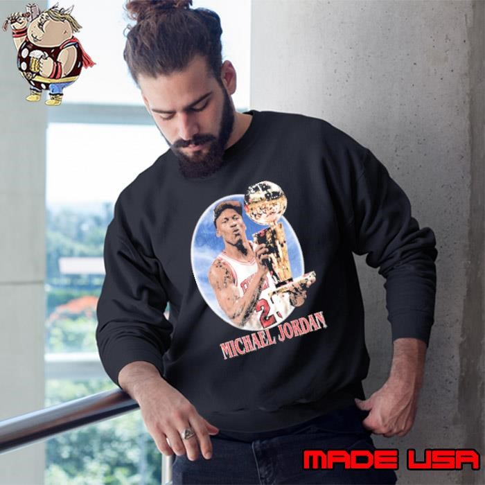 Michael Jordan Portrait Trophy American businessman and former basketball Sweatshirt