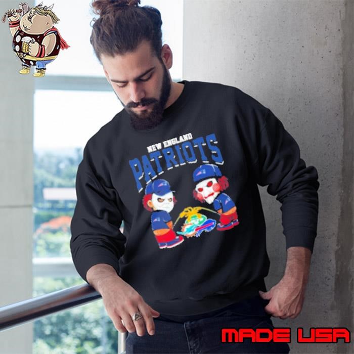Michael Myers And Billy He Puppet X New England Patriots Pee On NFL Eams Halloween Sweatshirt