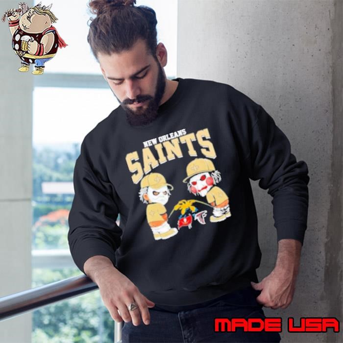 Michael Myers And Billy He Puppet X New Orleans Saints Pee On NFL Eams Halloween Sweatshirt