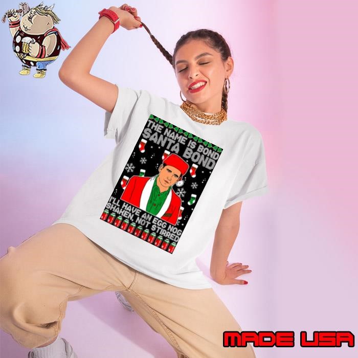 Michael Scott The Name Is Bond Santa Bond This Funny Inspired Office Santa Ladies tee
