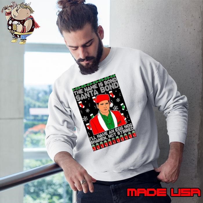 Michael Scott The Name Is Bond Santa Bond This Funny Inspired Office Santa Sweatshirt