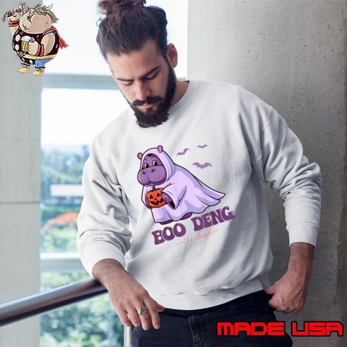 Moo Deng Bats Baby Pygmy Hippo Bouncy Pig in Thai Halloween Sweatshirt