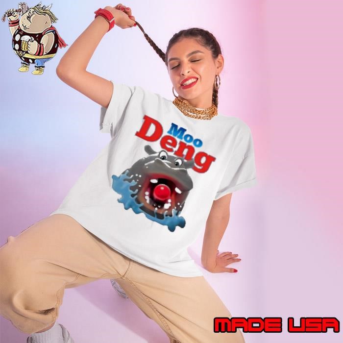 Moo Deng Eating Cartoon Ladies tee
