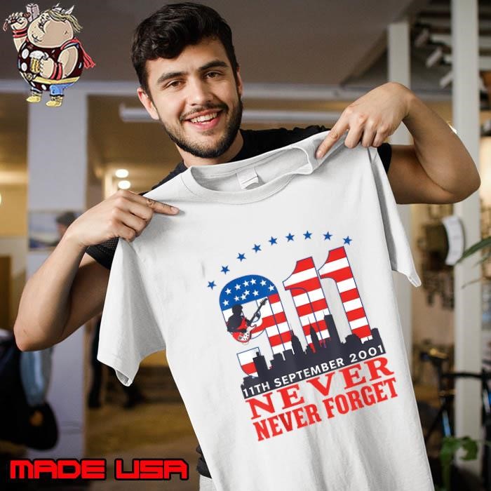 Never Forget September 11 2001 Memorial Day American Flag Stars Unisex