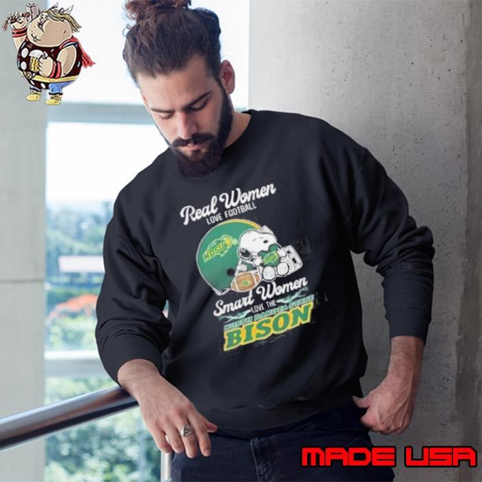 North Dakota State Bison x Snoopy Real Women Love Football Smart Women Helmet 2024 Sweatshirt