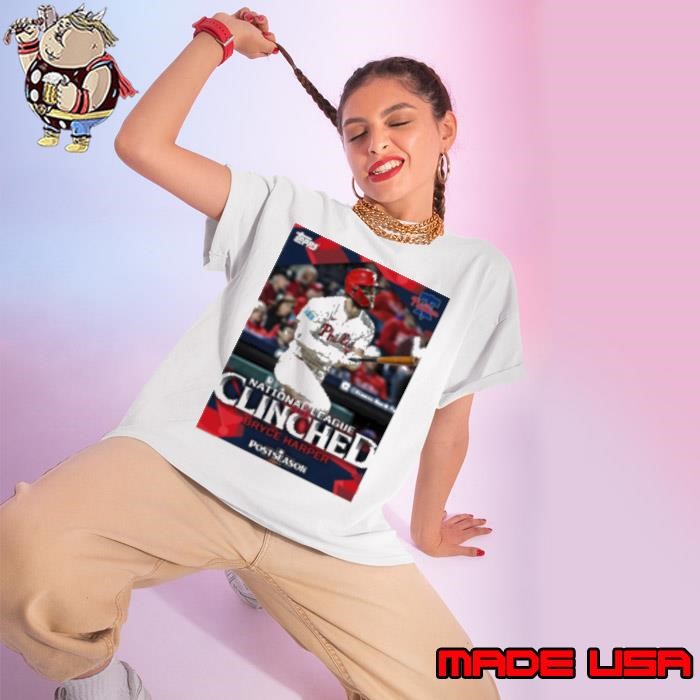Philadelphia Phillies Bryce Harper National League East Clinched Postseason 2024 Poster Ladies tee