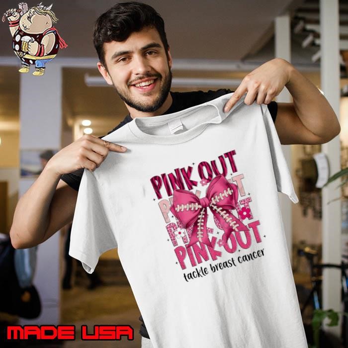 Pink Out Tackle Breast Cancer Bow Coquette Leopard Unisex