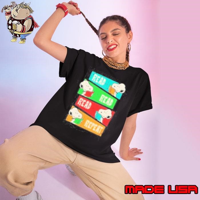 Read Read Read Repeat Snoopy Ladies tee